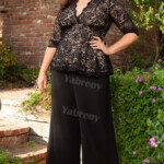 2021 Plus Size Black Lace Women Outfis Pregnant Pants Suits Mps 480 1