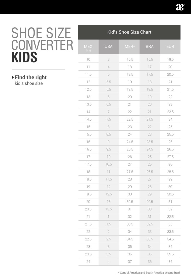 Shoe Size Conversion Chart Mexico To Usa