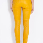 A L C Stretch Leather Pants In Yellow Lyst