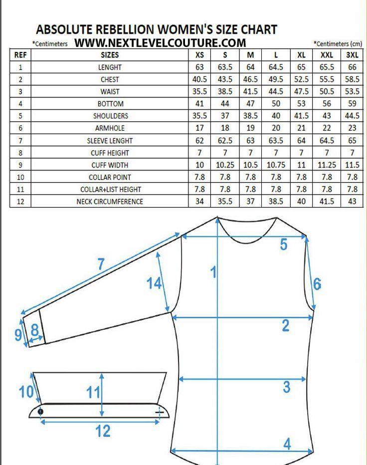 Absolute Rebellion Women Size Chart Dress Shirts For Women Sewing 