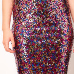 ASOS Multi Sequin Pencil Skirt In Purple Lyst