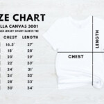 Bella Canvas 3001 White T shirt Size Chart Mockup Unisex 844914