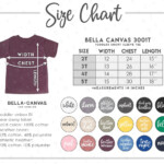 Bella Canvas 3001T Size Color Chart ALL 18 COLORS Etsy