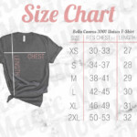 Bella Canvas Size Chart Mockup 3001 Heather Grey Unisex Etsy