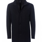 BOSS Mens Coxtan Jacket Navy Funnel Neck Coat