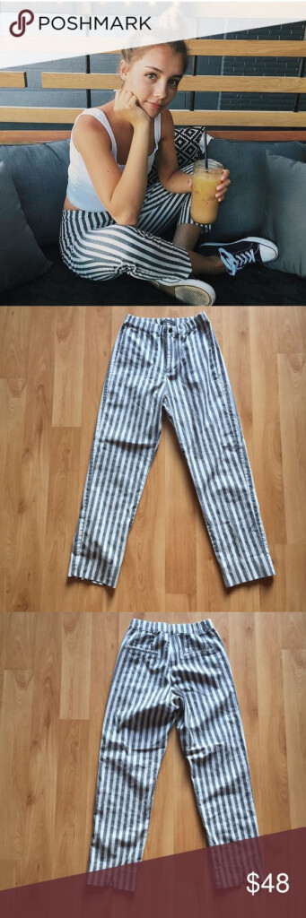 Brandy Melville Blue Striped Tilden Pants Blue Stripes Brandy 