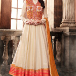 Buy Art Silk Designer Anarkali Suit With Embroidered Jacket Online