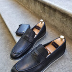 Buy Black Penny Loafers By Sardinelli Free Worldwide Shipping