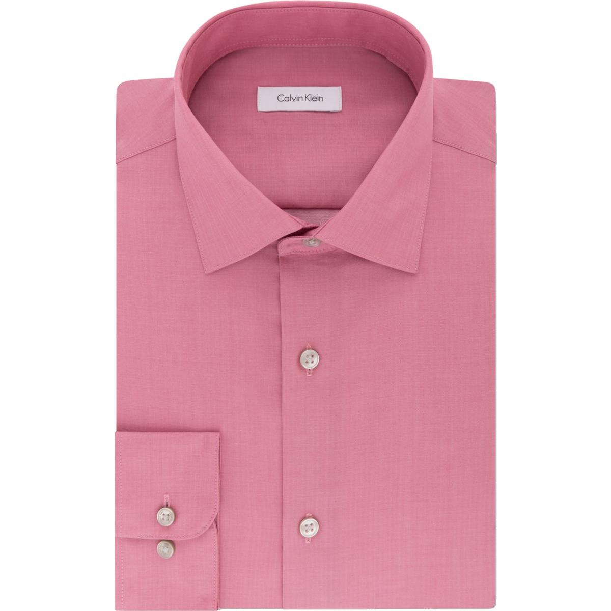 Calvin Klein Mens Pink Cotton Dress Shirt Big Tall 20 37 38 XXXXL 