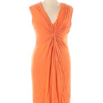 Calvin Klein Women Orange Casual Dress 14 EBay