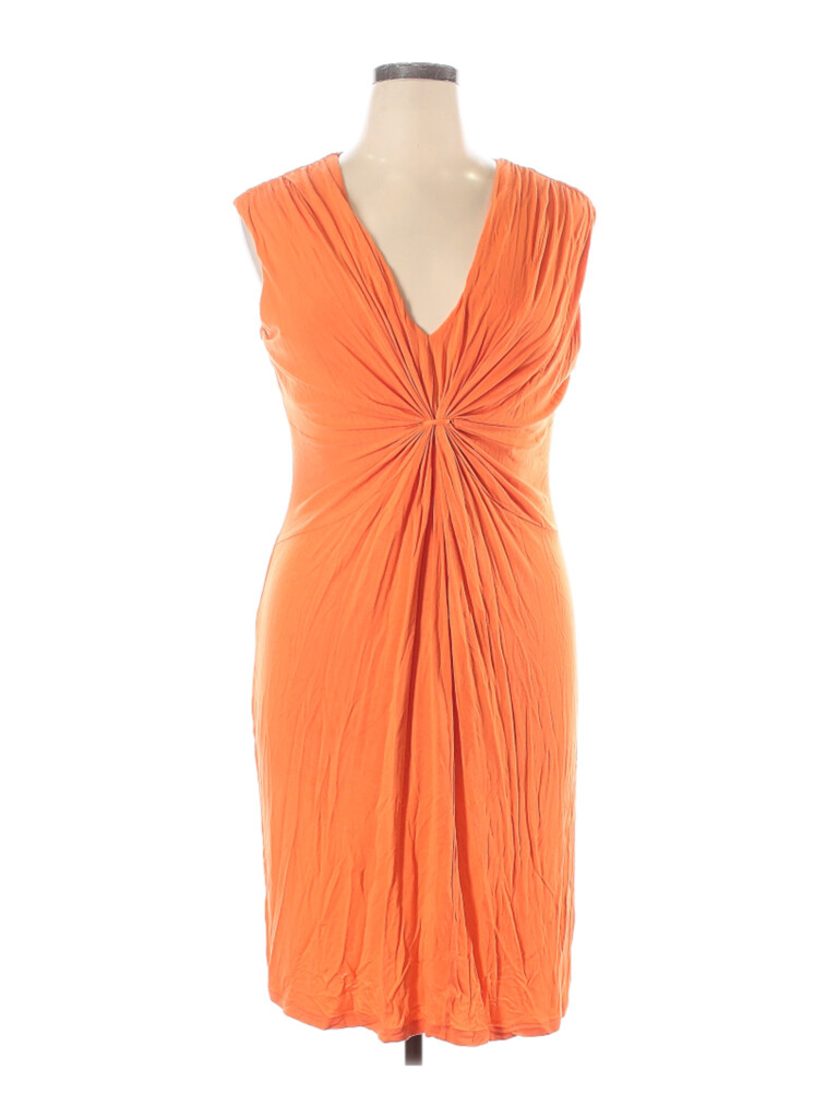 Calvin Klein Women Orange Casual Dress 14 EBay