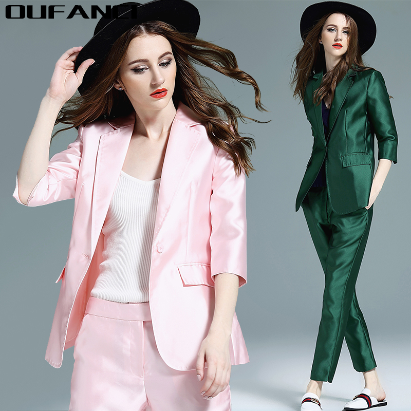 Casual New Pant Suits Women Two Piece European Style 2017 Autumn Winter