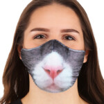 Cat Sublimated Face Mask For Adults