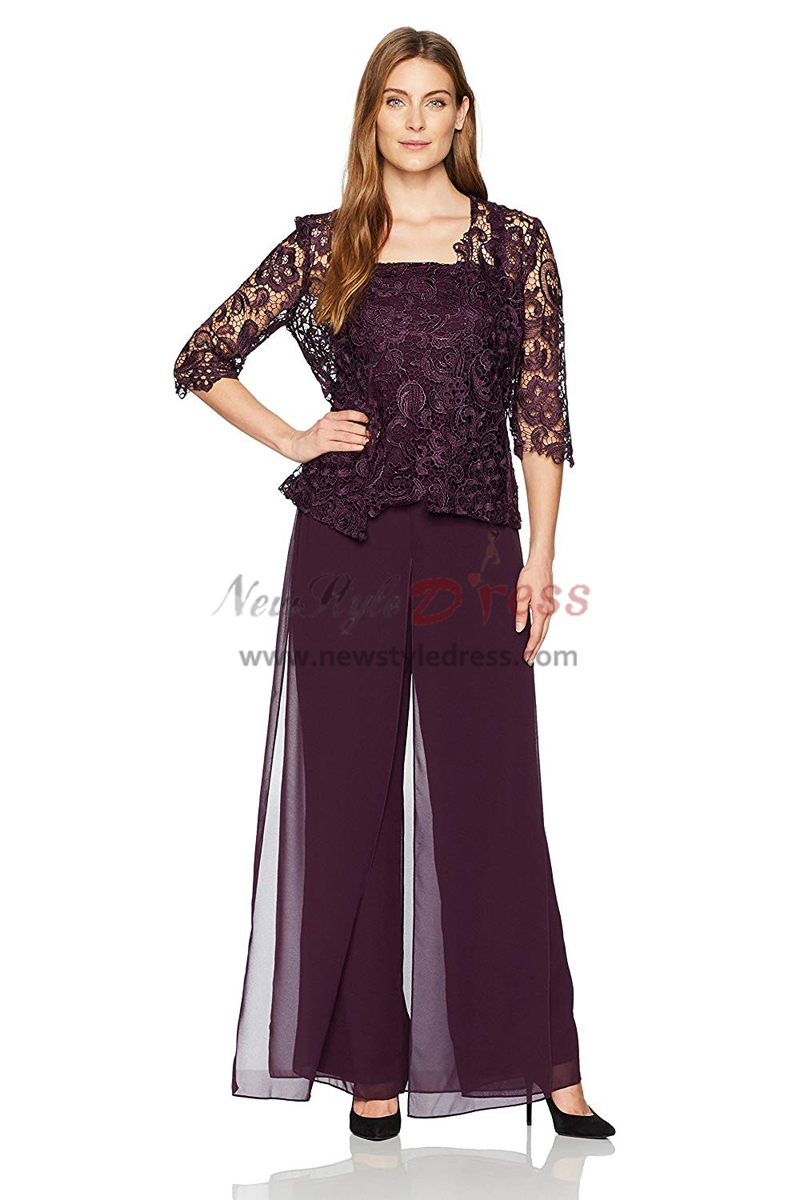 Champagne Lace 3PC Pantset Mother Of The Bride Pant Suits Summer 
