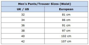 Clothing Size Conversion Charts