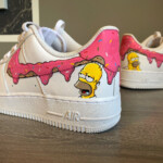 Custom Nike Air Force Ones Shoe Simpsons Donut Drips Etsy