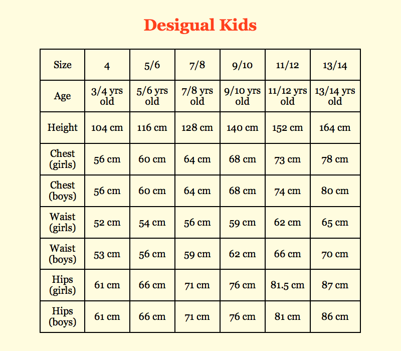 Desigual Size Guide Canada Fun Fashion