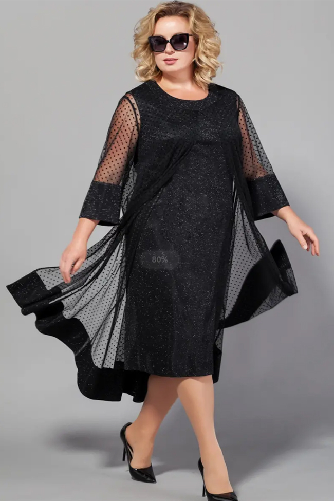 Elegant Plus Size Women s Dresses Black Lace Dot Mother Of The Bride 