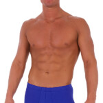 Fitted Pouch Square Cut Watersports Swim Trunks In Royal Blue By Skinz