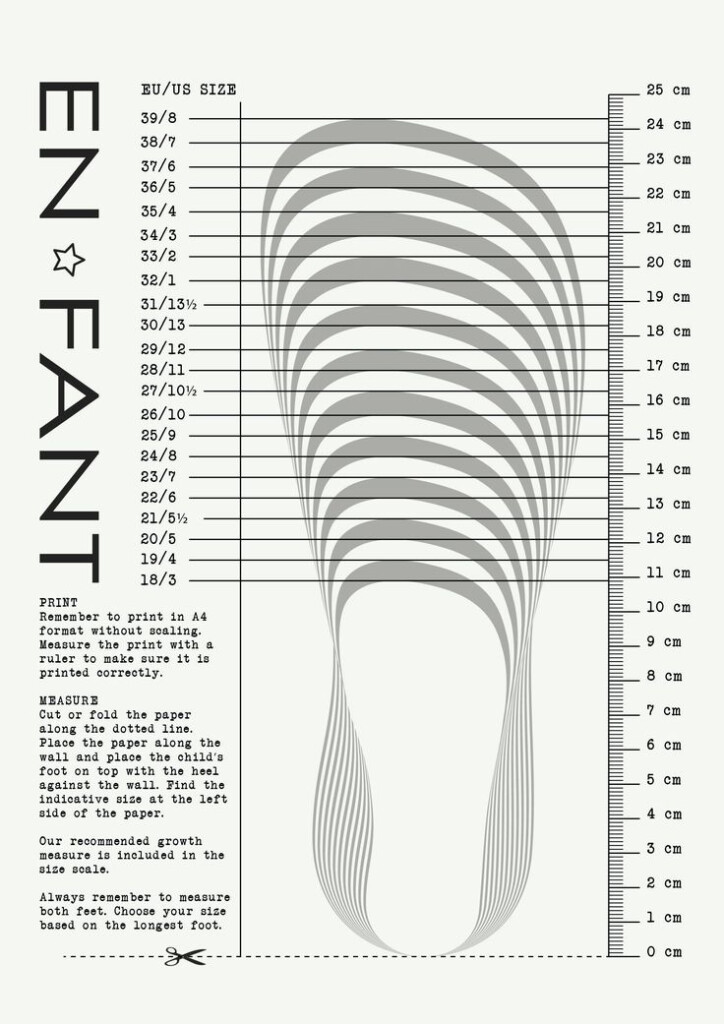 Foot Measurement Chart Printable In 2020 Shoe Size Chart Kids Baby 