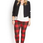 Forever 21 Tartan Plaid Leggings In Red Lyst