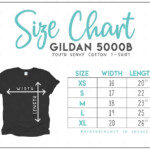 Gildan 5000B Size Chart Gildan Youth Heavy Cotton T Shirt Etsy