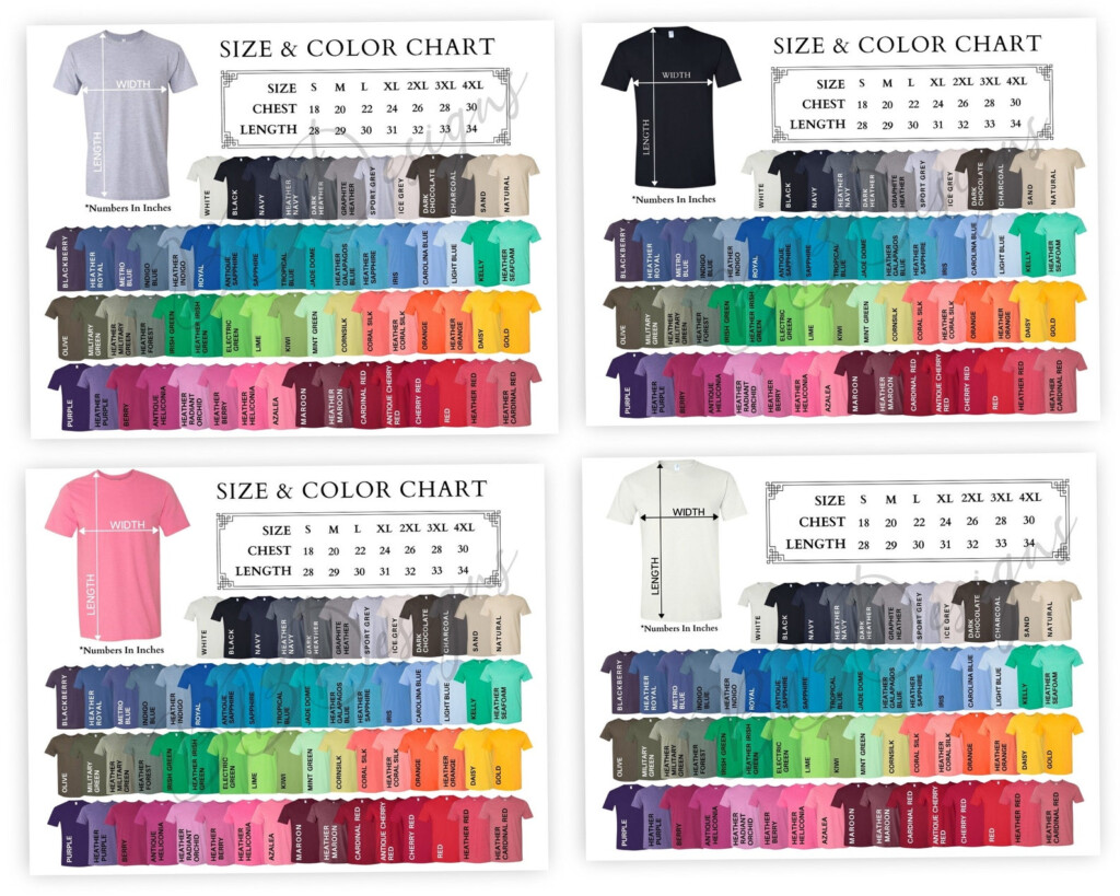 Gildan 64000 Size Chart Color Chart ALL COLORS Gildan Etsy