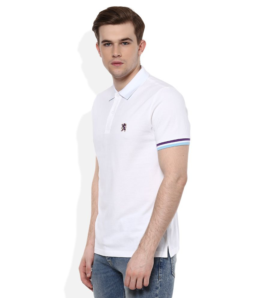 Giordano White Half Sleeves Solids Polo T Shirt Buy Giordano White