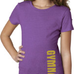 Girls Gymnastics Shirt Gold Shimmer Gymnast Bottom Print Tee T Shirt