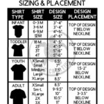 Heat Transfer Vinyl Sizing Placement Chart PNG SVG Etsy