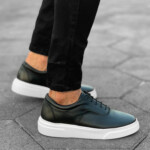 Herren Sneakers Aus Premium Leder In Schwarz Wei