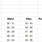 Hiking Pants Size Charts