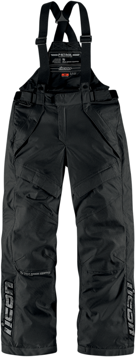 Icon Men s Patrol Waterproof Motorcycle Overpants Black