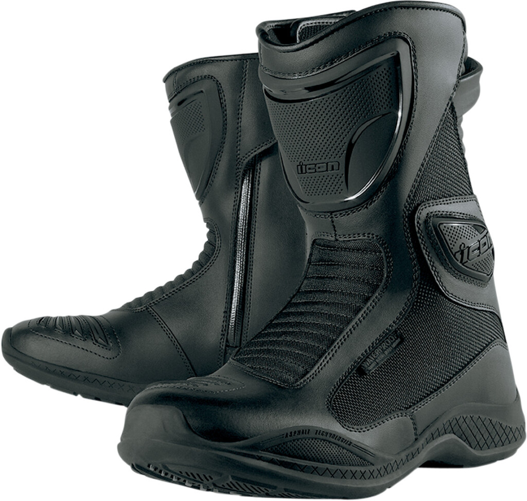 Icon Reign Waterproof Motorcycle Boot Black