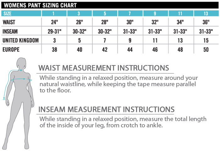 Icon Women s Pants Size Chart