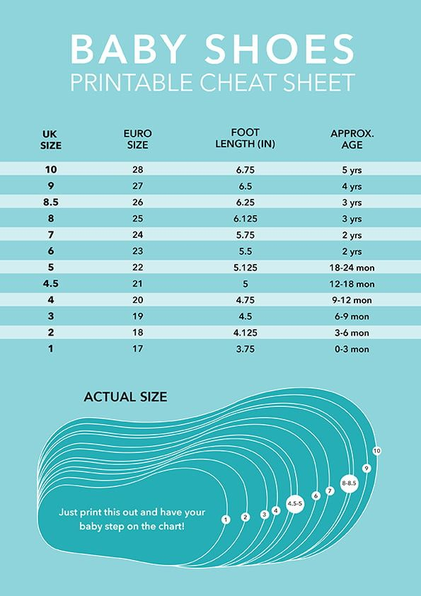 3 6 Month Shoe Size Chart Size Chart