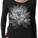 Ladies Long Sleeve Yoga Shirt Pretty Lotus Flower Ladies Lotus