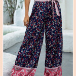 Loose Fit Vintage Boho Floral Print Wide Leg Pants Hyggepop In 2020
