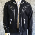 Men s Vintage Western Bolero Jacket With Musical Notes Embroidery