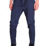 Mens Chino Cargo Pants Casual Trousers Cotton Twill Slim Fit Navy Blue