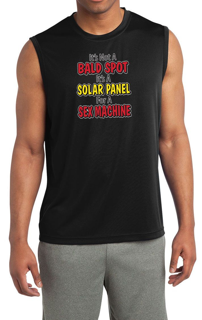 Mens Funny Shirt Not A Bald Spot Sleeveless Moisture Wicking Tee Not Size 