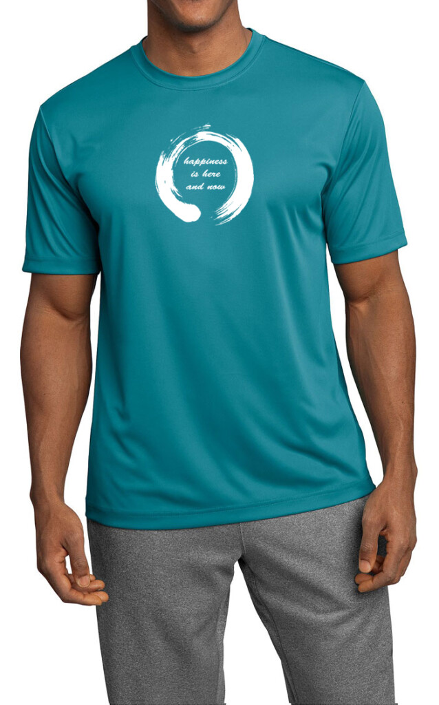 Mens Yoga Shirt Enso Happiness Moisture Wicking Tee T Shirt Enso 