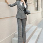 Mid Length Suit Wide Leg Pants Wool Suit Fancylooks