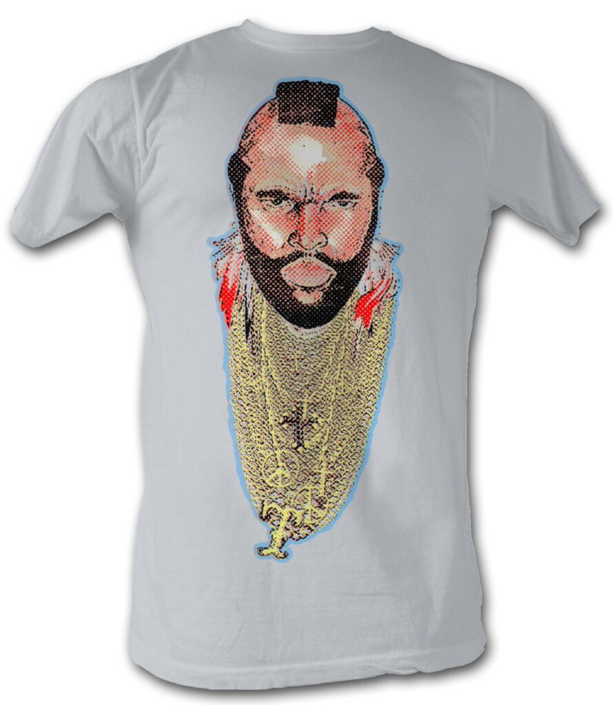 Mr T T Shirt Chain Of Fool A Team Adult Silver Tee Shirt Mr T Shirts