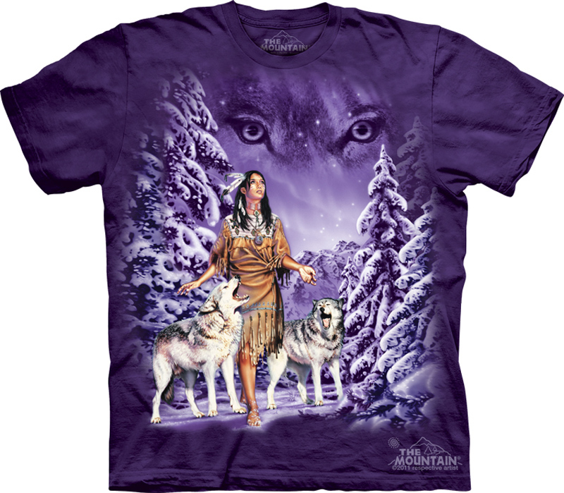 Native American Shirt Tie Dye Wolf Eyes Spirit T shirt Adult Tee 