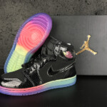 Nike Air Jordan I 1 Retro High Black Rainbow Women Basketball Shoes