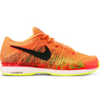 Nike Rubber Zoom Vapor Flyknit Tennis Sneakers In Bright Orange Orange