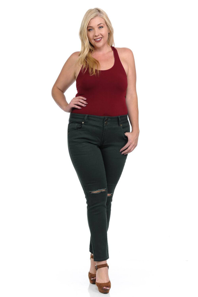 Pasion Women s Jeans Plus Size High Waist Push Up Style N2801H R