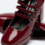 PIGALLE Burgundy Patent Leather Platform Mary Janes Carel Paris Shoes