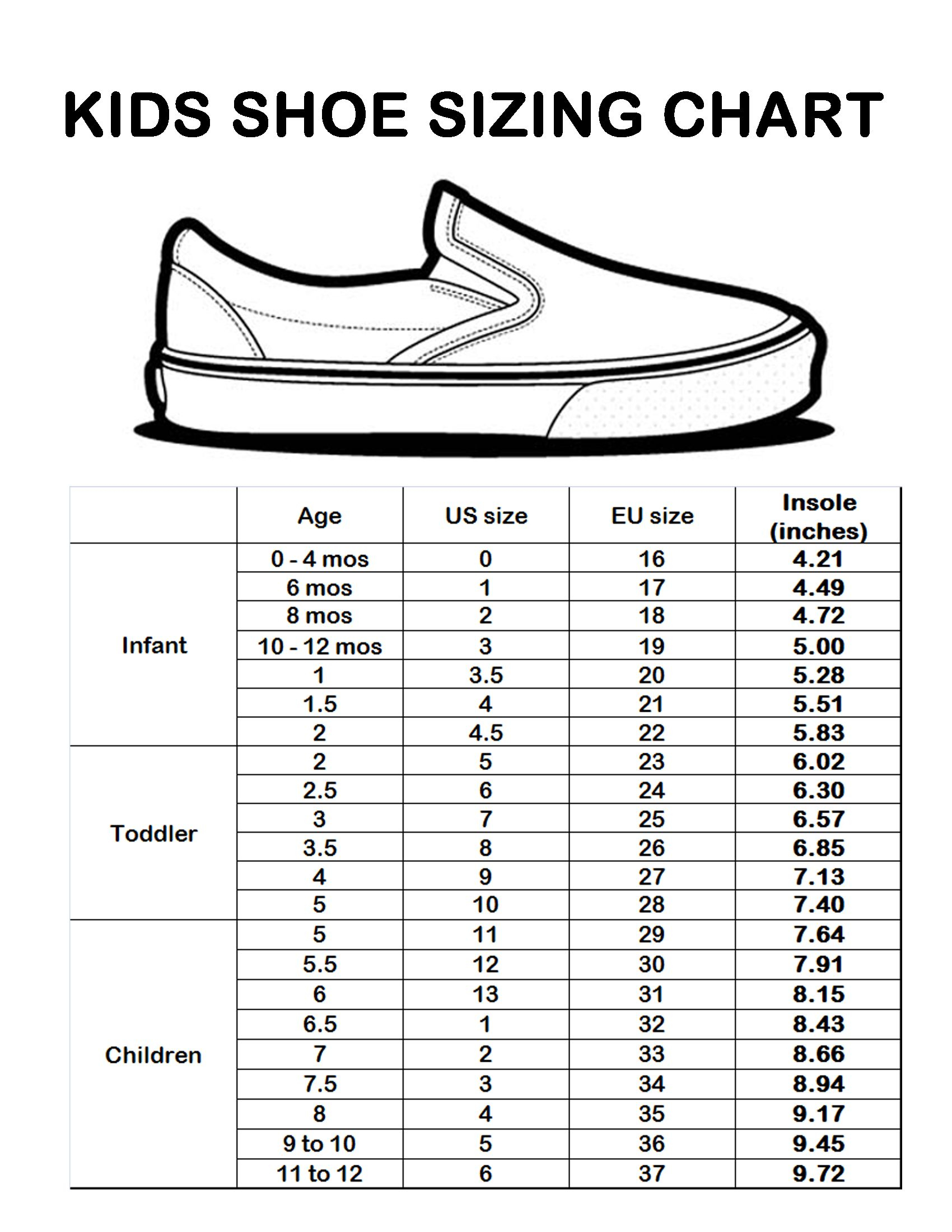 us 3 infant shoe size